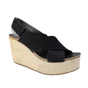 Pedro Garcia Denia Crisscross Wedge Sandals $595 Size 38.5  US 8.5    S3374
